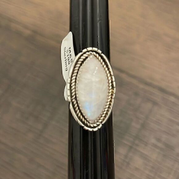 Victoria Tsosie Moonstone Ring in Sterling Silver Setting Size 8 - Picture 2 of 6